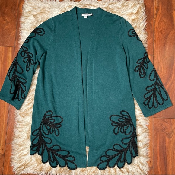 Chico’s embroidered open cardigan - Picture 4 of 8